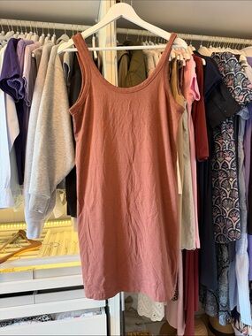 lululemon Sleeveless Cotton Rust Tank Dress